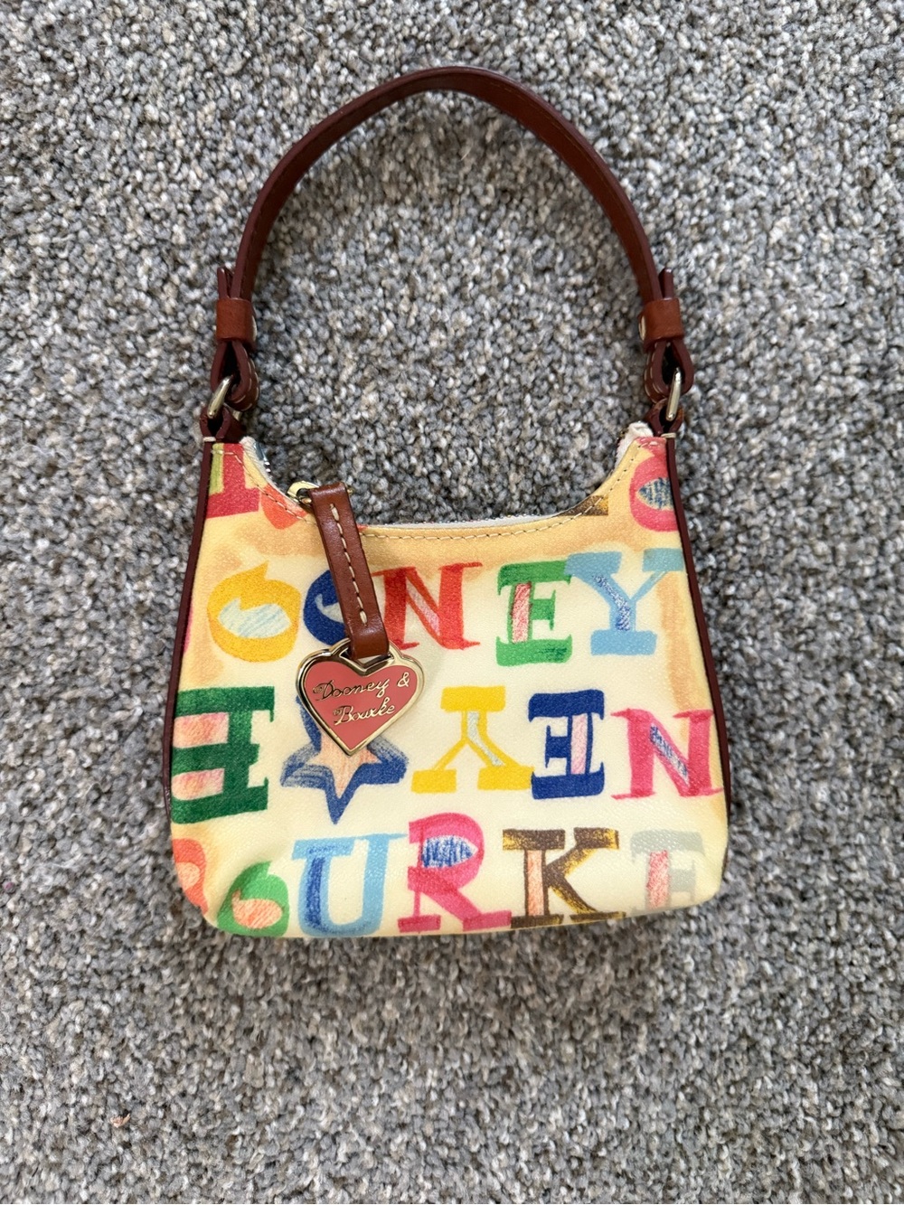 RARE Y2K VINTAGE DOONEY BOURKE RAINBOW SUPER MINI HAND BAG IT COLLECTION